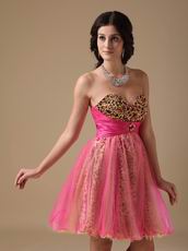 Leopard Printed Hot Pink 15th Birthday For Young Girls