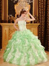 Discount Dama Quinceanera Dress With Ruffled Apple Green Skirt