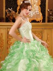 Discount Dama Quinceanera Dress With Ruffled Apple Green Skirt