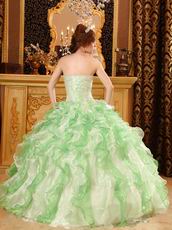 Discount Dama Quinceanera Dress With Ruffled Apple Green Skirt