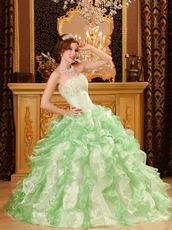 Discount Dama Quinceanera Dress With Ruffled Apple Green Skirt