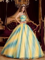 Ombre Contrast Color Chiffon Pretty Quinceanera Dresses Maker