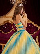 Ombre Contrast Color Chiffon Pretty Quinceanera Dresses Maker