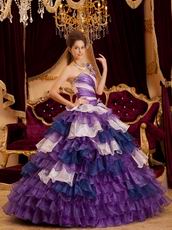 Purple One Shoulder Quinceanera Dress With Layers Ruffles Skirt