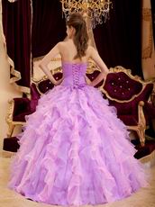 Pretty Lilac And Pink Ruffle Skirt Girls Quince Party Ball Gown