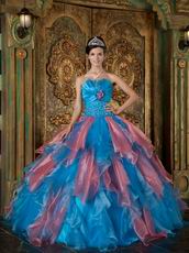 Orange Pink and Azure Ombre Puffy Skirt Quince Gowns 2014