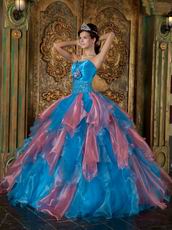 Orange Pink and Azure Ombre Puffy Skirt Quince Gowns 2014