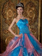 Orange Pink and Azure Ombre Puffy Skirt Quince Gowns 2014