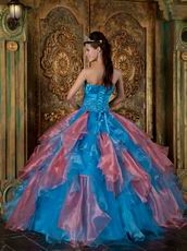 Orange Pink and Azure Ombre Puffy Skirt Quince Gowns 2014