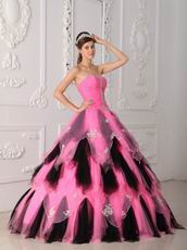 Hot Pink And Black Ombre Skirt Lovely Quince Dress Gowns