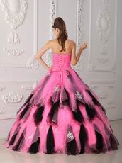 Hot Pink And Black Ombre Skirt Lovely Quince Dress Gowns