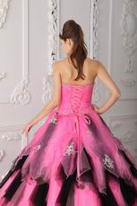 Hot Pink And Black Ombre Skirt Lovely Quince Dress Gowns