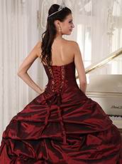 Burgundy Sweetheart Floor Length Quince Dress For Cheap Price