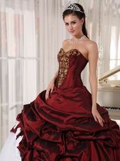 Burgundy Sweetheart Floor Length Quince Dress For Cheap Price