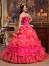 Contrast Multi Color Cascade Skirt La Quinceanera Dress