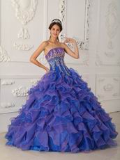 Contrast Color Ruffled Skirt Celebrity Evening Dresses Cheap