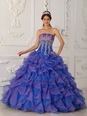 Contrast Color Ruffled Skirt Celebrity Evening Dresses Cheap