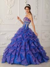 Contrast Color Ruffled Skirt Celebrity Evening Dresses Cheap