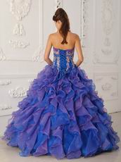 Contrast Color Ruffled Skirt Celebrity Evening Dresses Cheap