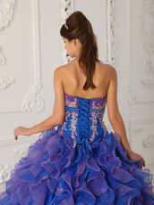 Contrast Color Ruffled Skirt Celebrity Evening Dresses Cheap