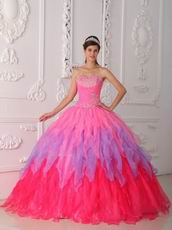 Pretty Gradient Fading Color Skirt Quinceanera Dress 2014