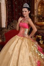 Corset Back Ruffled Skirt Golden Military Ball Dress Sweetheart