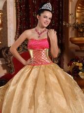 Corset Back Ruffled Skirt Golden Military Ball Dress Sweetheart