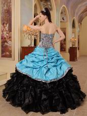 Sweetheart New Arrival Black And Sky Blue Quinceanera Dress