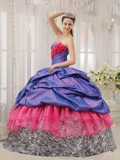 Exclusive Strapless Floor Length Ball Gown With Zebra Fabric