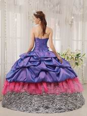 Exclusive Strapless Floor Length Ball Gown With Zebra Fabric