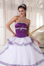 Strapless White 16th Young Women Birthday Quinceanera Dress