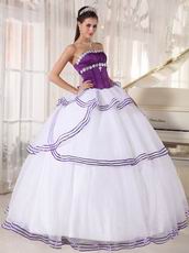 Strapless White 16th Young Women Birthday Quinceanera Dress