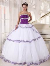 Strapless White 16th Young Women Birthday Quinceanera Dress