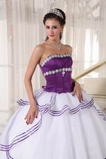 Strapless White 16th Young Women Birthday Quinceanera Dress