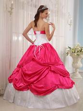 Deep Pink Trimed Designer Appliques Decorate Quince Dress