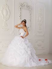 White Quinceanera Dress Like A Princess With Orange Flowers