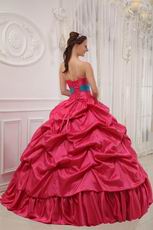 Strapless Appliqued Rose Pink Quinceanera Gown With Beading