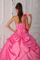 Single One Shoulder Multi Color Handcrafted Quince Gown Cheap