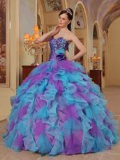 Top Seller Ruffles Puffy Skirt Custom Made Quinceanera Dress