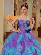 Top Seller Ruffles Puffy Skirt Custom Made Quinceanera Dress