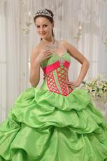 Spring Green Puffy Skirt Best Quinceanera Dress Clearance