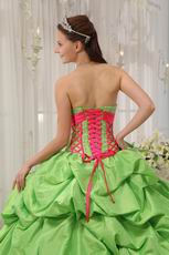 Spring Green Puffy Skirt Best Quinceanera Dress Clearance