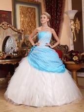 Fashion New White And Aqua Blue Quince Gowns Dresses