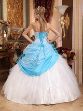 Fashion New White And Aqua Blue Quince Gowns Dresses