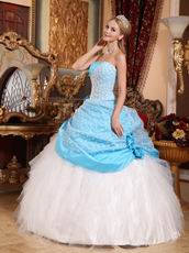 Fashion New White And Aqua Blue Quince Gowns Dresses