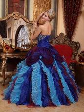 Low Price Color Ruffled Skirt Puffy Floor Length Ball Gown