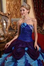 Low Price Color Ruffled Skirt Puffy Floor Length Ball Gown