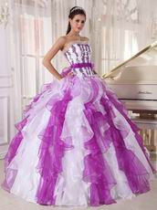 Purple And White Ombre Puffy Skirt Quince Dress Cheap