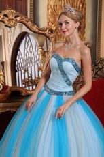 Contrast Color Aqua And White Clearance Quince Dress 2014