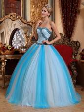 Contrast Color Aqua And White Clearance Quince Dress 2014